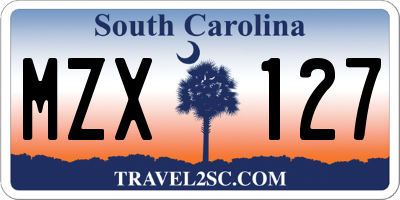 SC license plate MZX127