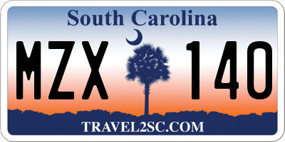 SC license plate MZX140