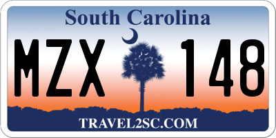 SC license plate MZX148
