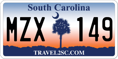 SC license plate MZX149