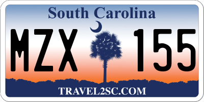 SC license plate MZX155