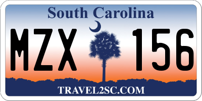 SC license plate MZX156
