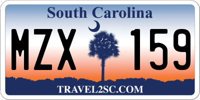 SC license plate MZX159