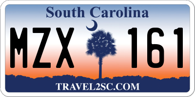 SC license plate MZX161