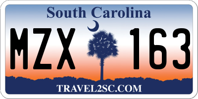 SC license plate MZX163