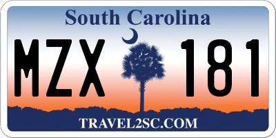 SC license plate MZX181