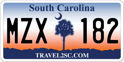 SC license plate MZX182