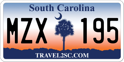 SC license plate MZX195
