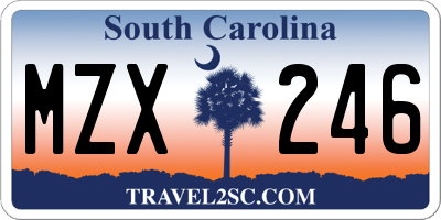 SC license plate MZX246
