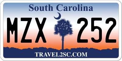 SC license plate MZX252