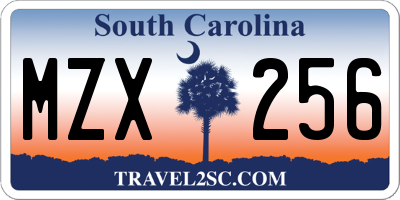 SC license plate MZX256