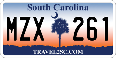 SC license plate MZX261