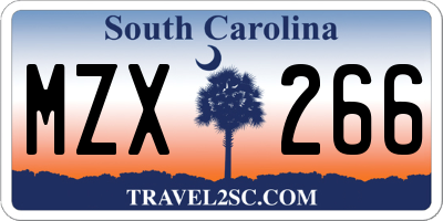 SC license plate MZX266