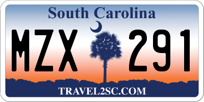 SC license plate MZX291