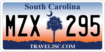 SC license plate MZX295