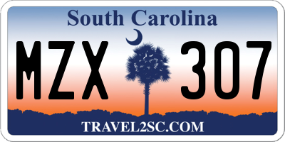 SC license plate MZX307