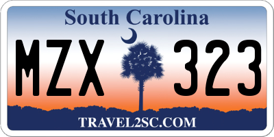 SC license plate MZX323