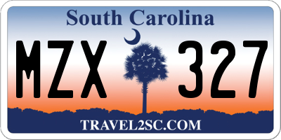 SC license plate MZX327