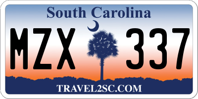 SC license plate MZX337