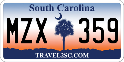 SC license plate MZX359