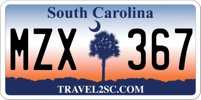 SC license plate MZX367