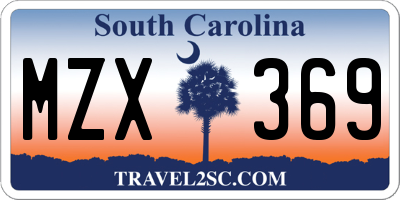 SC license plate MZX369