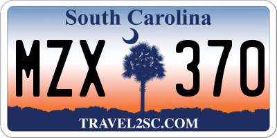 SC license plate MZX370