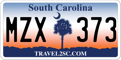 SC license plate MZX373