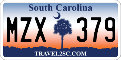 SC license plate MZX379
