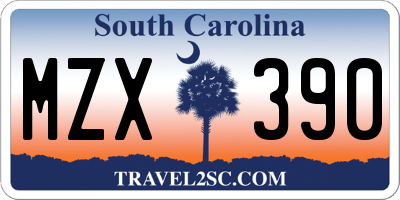 SC license plate MZX390