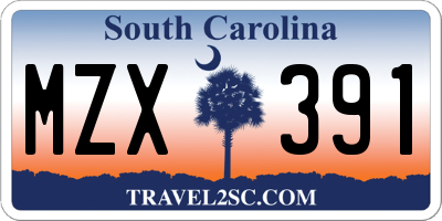 SC license plate MZX391