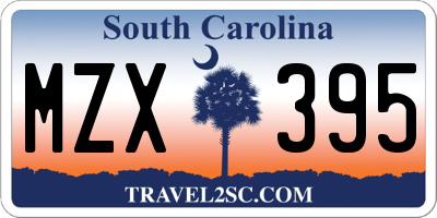 SC license plate MZX395