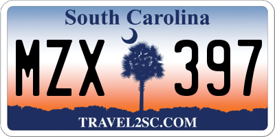 SC license plate MZX397