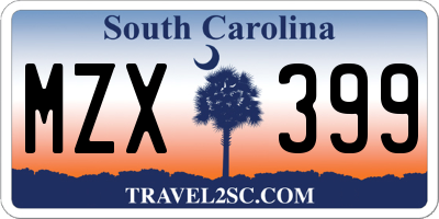 SC license plate MZX399