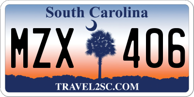 SC license plate MZX406