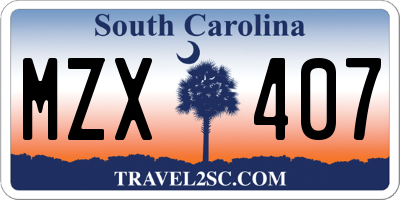 SC license plate MZX407