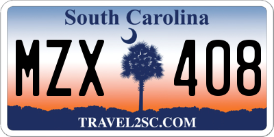 SC license plate MZX408