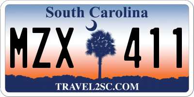 SC license plate MZX411