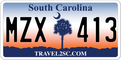 SC license plate MZX413