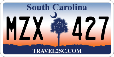 SC license plate MZX427