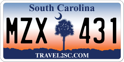SC license plate MZX431