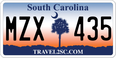 SC license plate MZX435
