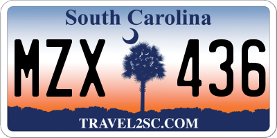 SC license plate MZX436