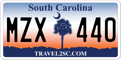 SC license plate MZX440