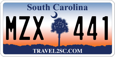 SC license plate MZX441