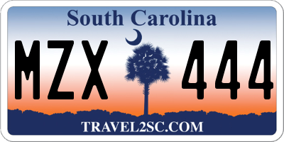 SC license plate MZX444