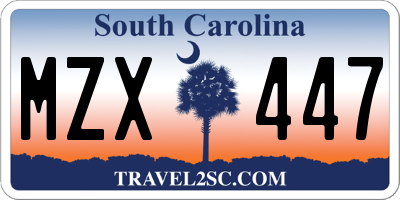 SC license plate MZX447