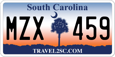 SC license plate MZX459