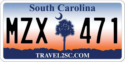 SC license plate MZX471
