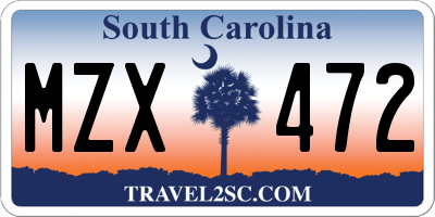SC license plate MZX472